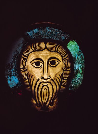 Head of Christ, from the Abbey Church of SS. Peter and Paul in Wissembourg, c.1070 by German School