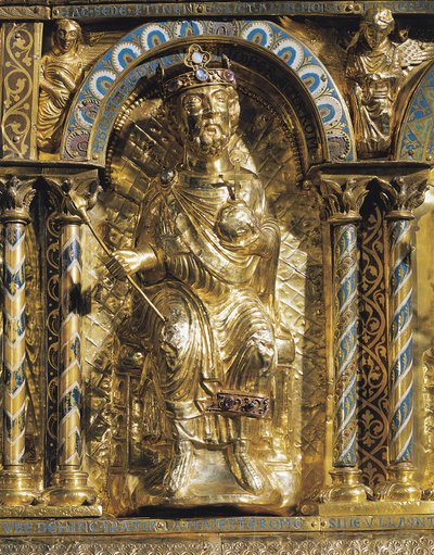 Henry II (973-1024 also known as St Henry, Holy Roman Emperor, detail from the Shrine of Emperor Charlemagne (742-814) 1215 by German School