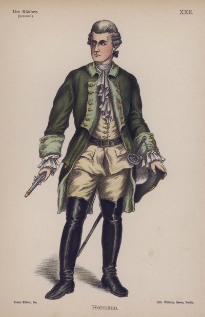 Hermann, from The Robbers by Friedrich Schiller by German School