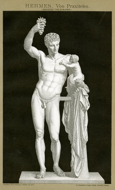 Hermes and the Infant Dionysos attributed to Praxiteles c.1895 by German School