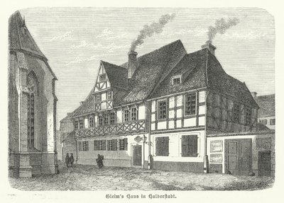 House of the Poet Johann Wilhelm Ludwig Gleim, Halberstadt, Germany (engraving) by German School