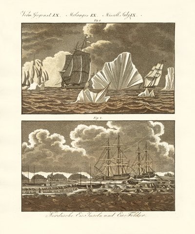 Ice Fields and Ice Islands by German School