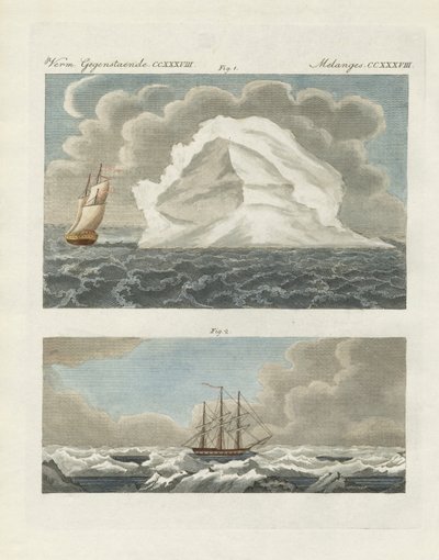 Icebergs and Icefields by German School