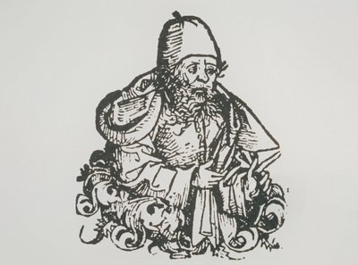 Ideal Portrait of Guido Bonatti, Copy of an Illustration from Liber Chronicarum by Hartmann Schedel, 1493, used in A History of Magic late 19th Century by German School