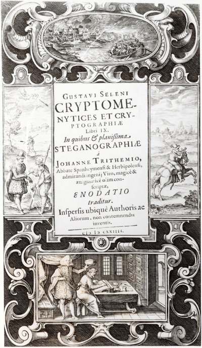 Illustration from Book 9 of Cryptomenysis and Cryptography by Gustavus Selenus (Augustus, Duke of Brunswick), 1624 by German School