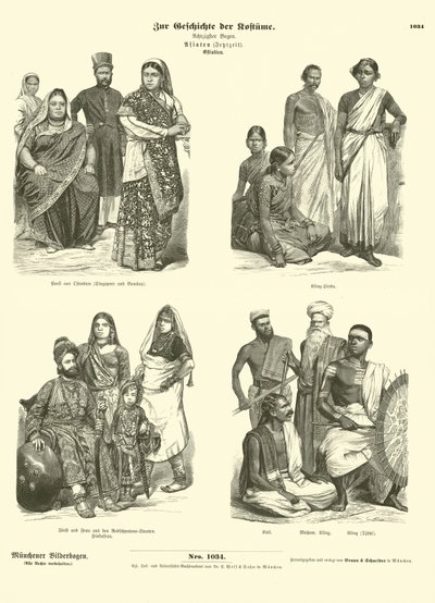 Indian Costumes, Late 19th Century by German School