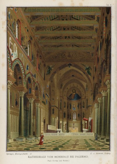 Interior, Cathedral of Monreale, Palermo, Sicily, Italy by German School