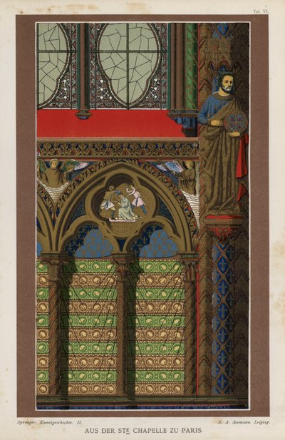 Interior detail from the Sainte-Chapelle, Paris, France by German School
