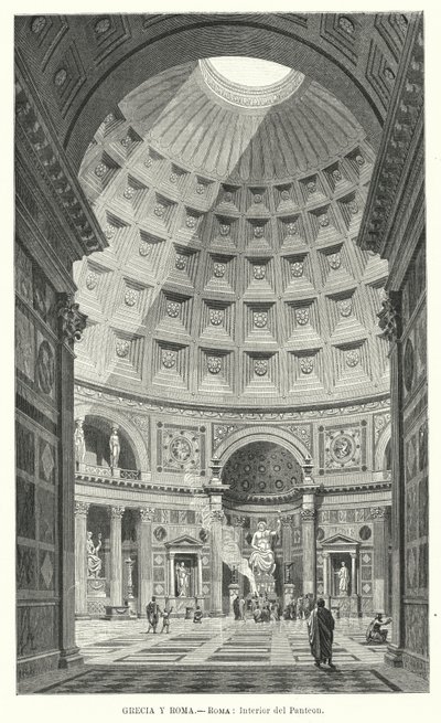 Interior of the Pantheon, Rome by German School