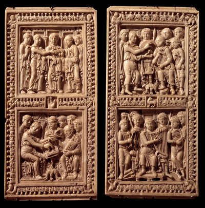 Ivory bindings of the Dagulf Psalter: David, Saint Jerome by German School