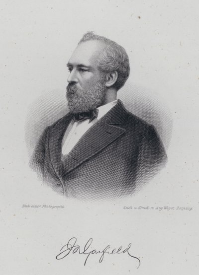 James A Garfield, American politician and 20th President of the United States by German School