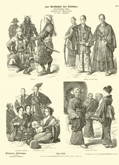Japanese Costumes by German School