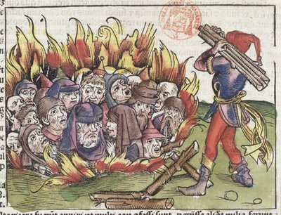 Jews burnt at the stake, from the Nuremberg Chronicle by Hartmann Schedel, 1493 by German School