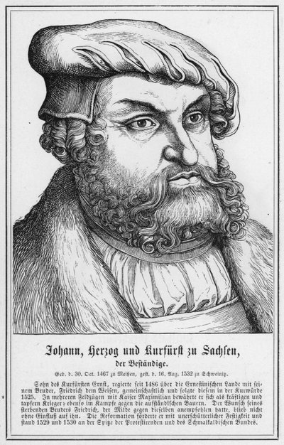 Johann, Duke and Elector of Saxony, the Steadfast by German School