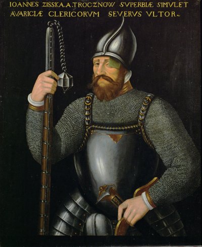 Johann Ziska von Trocnov, leader of the Bohemian Hussites and Taborites who won two battles against Imperial armies in 1420 and 1422 by German School