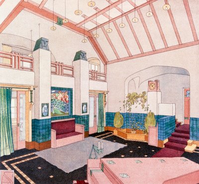 Jugendstil or Early Modernist Style Living Room by German School