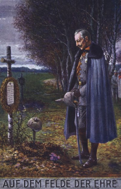 Kaiser Wilhelm II Paying His Respects at the Grave of a German Soldier by German School