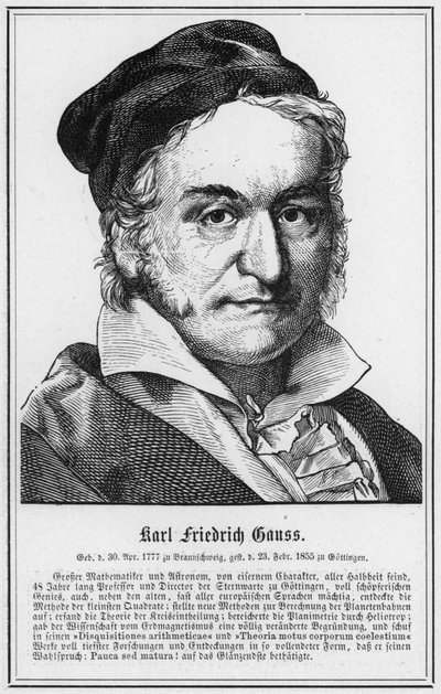 Karl Friedrich Gauss (engraving) by German School