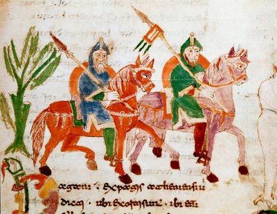 Knights with Horses (9th Century) by German School