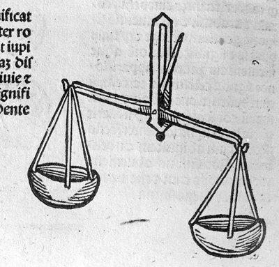 La Libra - in Treatise by Johannes Angeli De Magnisconnectionibue annorum revolutionibus ac eorum pefectionibus. Augsburg, Erhard Ratdolt by German School