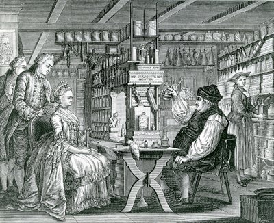 La Pharmacie Rustique, print made by Bartolomaus Hubner by German School