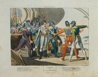 Land, Land! The Arrival of Christopher Columbus in America by German School
