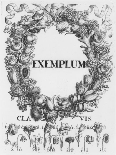 Language of flowers, illustration from Cryptographia, oder geheime Schrifften by Johann Balthasar Friderici, published in Hamburg, 1685 by German School