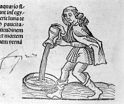 Le Aquarius - in Treatise by Johannes Angeli De Magnisconnectionibue Annorum Revolutionibus ac Eorum Perfectionibus. Augsburg, Erhard Ratdolt by German School