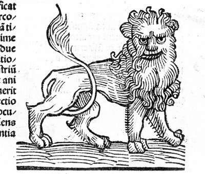 The Lion - in Treatise by Johannes Angeli De Magnisconnectionibue Annorum Revolutionibus ac Eorum Pefectionibus. Augsburg, Erhard Ratdolt by German School