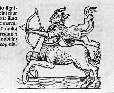 Le Sagittarius - in Treatise by Johannes Angeli De Magnisconnectionibue annorum revolutionibus ac eorum pefectionibus. Augsburg, Erhard Ratdolt by German School
