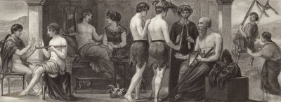Life and the arts in Ancient Greece. Illustration for Bilder-Atlas by German School