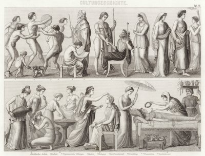 Life in Ancient Greece (Illustration for Bilder-Atlas) by German School