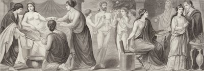 Life in Ancient Rome (engraving) by German School