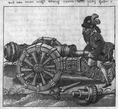 Loading a Cannon through the Breech, illustration from 