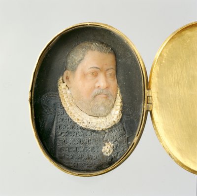 Locket containing wax miniature portrait of Landgrave Wilhelm IV by German School