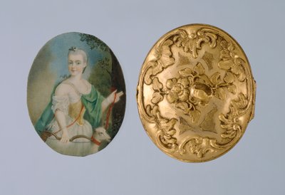 Locket with miniature of Wilhelmine as Diana, mid-18th century by German School