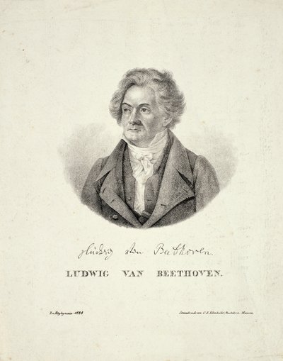 Ludwig van Beethoven (1770-1827) Engraved by C.F. Klinkicht by German School