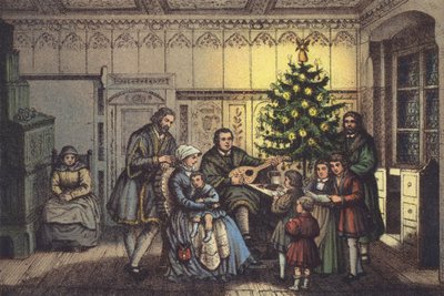 Luther at Christmas, in His Family Circle by German School