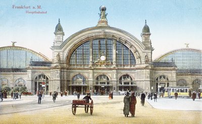 Main Railway Station at Frankfurt am Main, c.1910 by German School