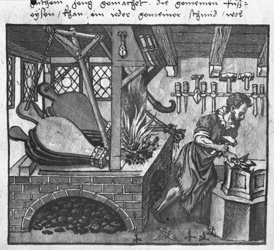 Making Traps, illustration from LArt de lArtillerie by Wolff de Senftenberg, late 16th century by German School