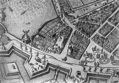 Map of Hamburg Showing its First Opera House, 1690 by German School