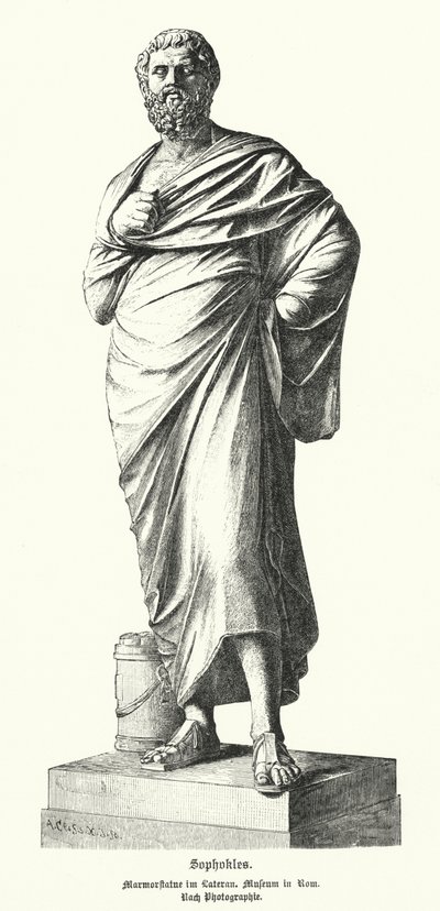 Marble statue of Sophocles by German School