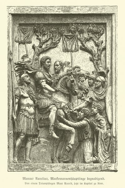 Marcus Aurelius Pardoning Marcomannic Chiefs by German School