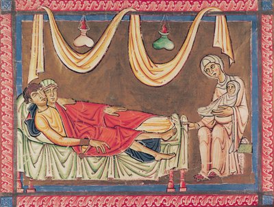 Marriage of Hosea and the Prostitute, from the Bible of St. Andre aux-Bois by German School