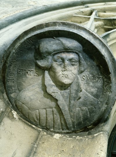 Martin Luther aged 57 with the Luthers Rose, 16th century by German School