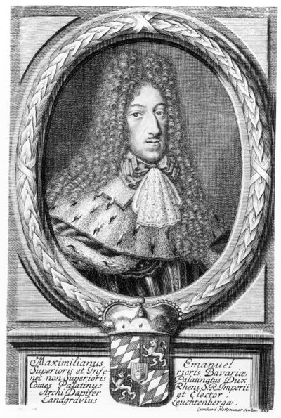 Maximilian II Emanuel, engraved by Leonard II Heckenauer by German School