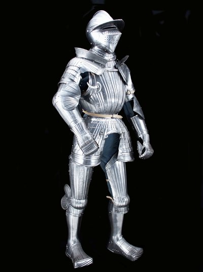 "Maximilian" field armour of the "Fico" group, with associated helmet, decorated c.1805 by German School