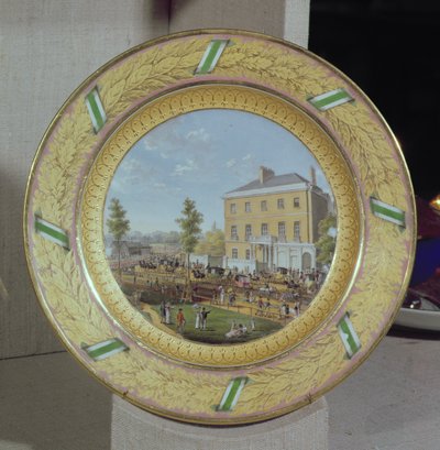 Meissen plate, decorated with a scene of Apsley House, c.1818 by German School