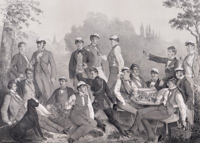 Mensuren or Student Members of the Duelling Society on an Outing by German School