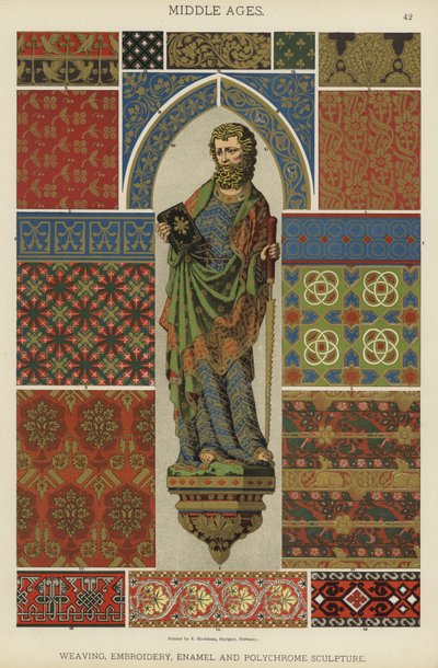Middle Ages, Weaving, Embroidery, Enamel and Polychrome Sculpture by German School